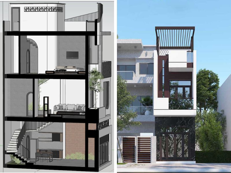 Mẫu thiết kế nhà phố 3x10