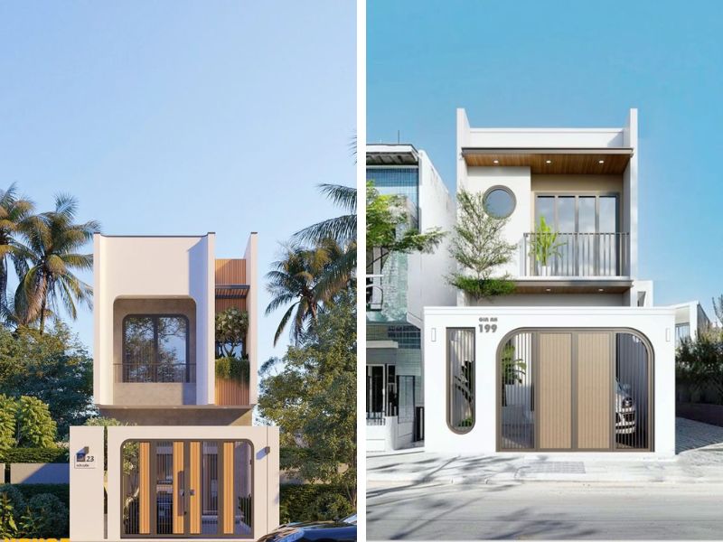Nhà phố 2 tầng nhiều ánh sáng với cửa kính