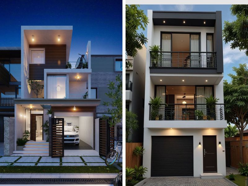 Thiết kế nhà phố có gara ô tô giúp tối ưu diện tích sử dụng