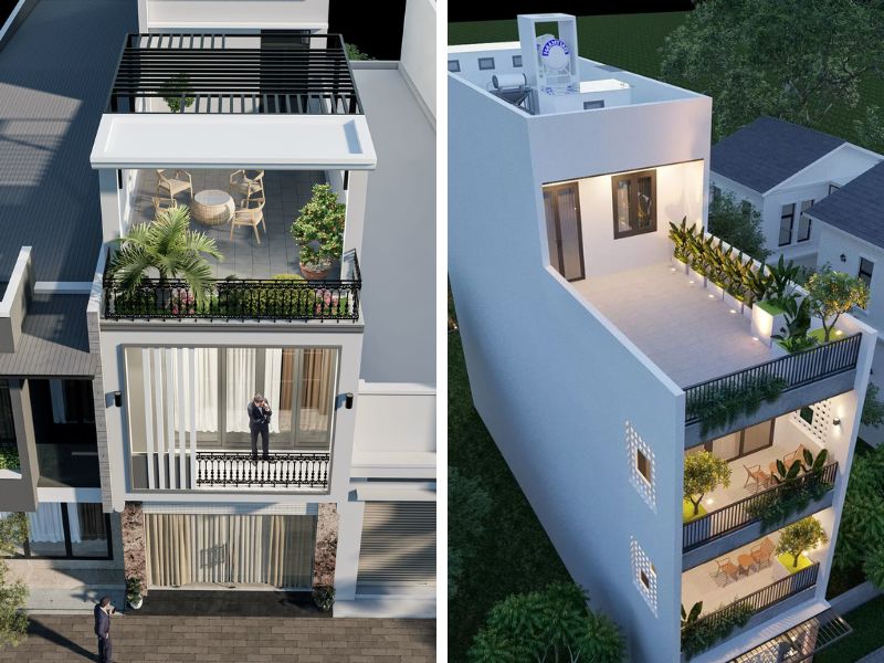 Thiết kế sân thượng kết hợp với vườn 