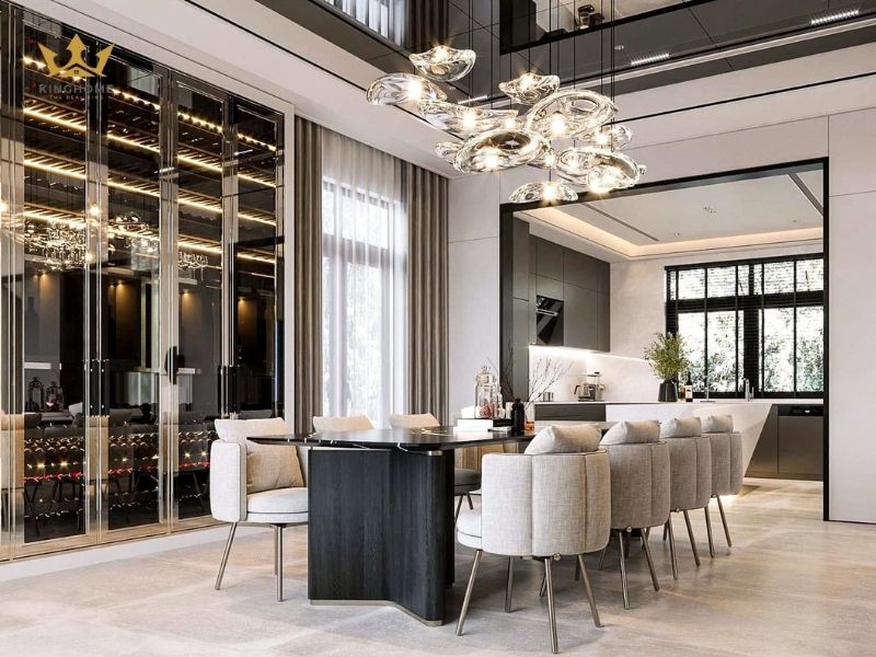 Phòng bếp và phòng ăn được thiết kế riêng 