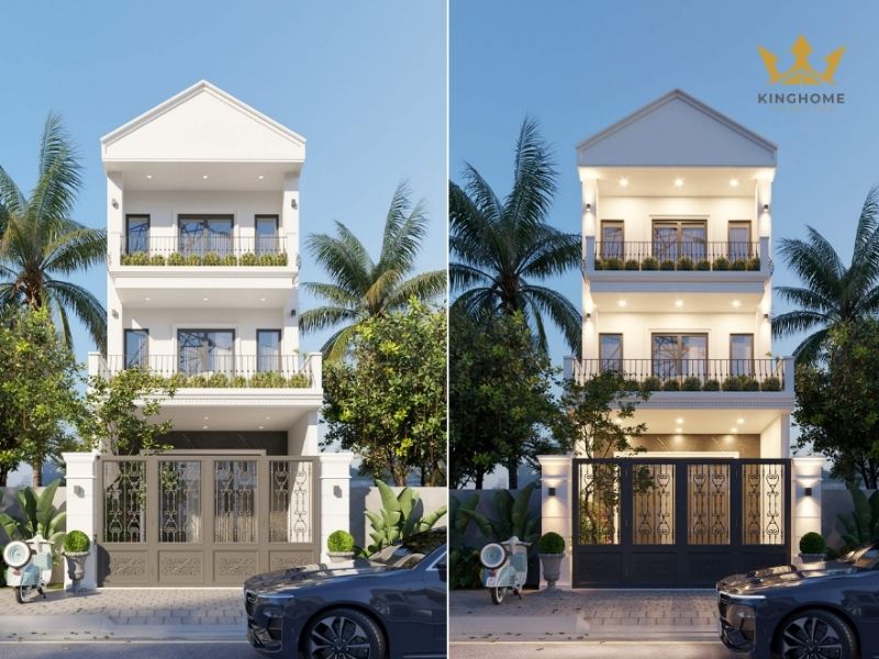 Nhà 3 tầng tân cổ điển mái Thái 